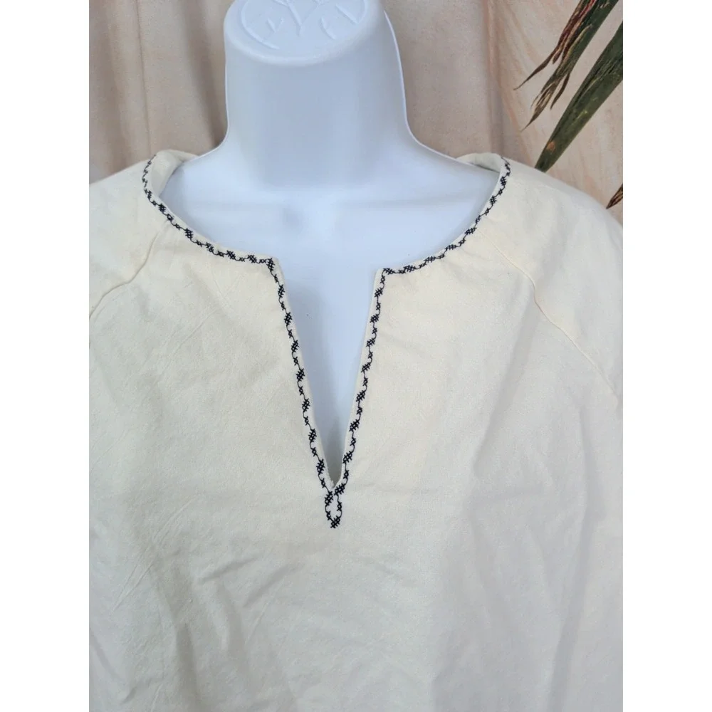 MADEWELL Embroidered Puff Sleeve White Blouse